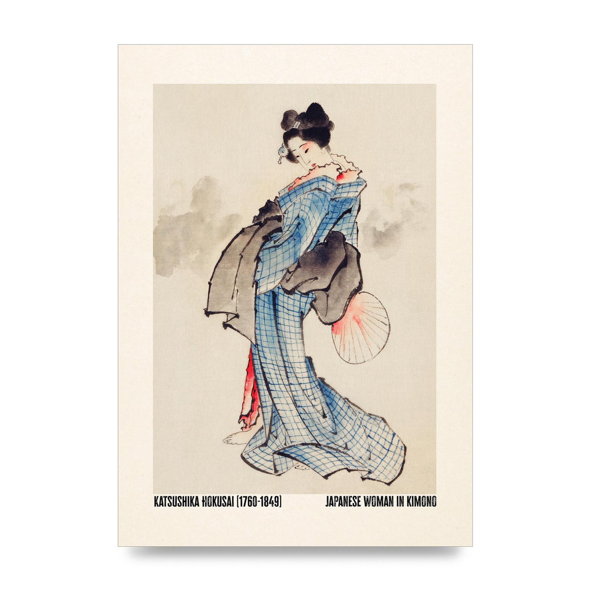Katsushika Hokusai Japanese Woman In Kimono Art For The Home - unframed print