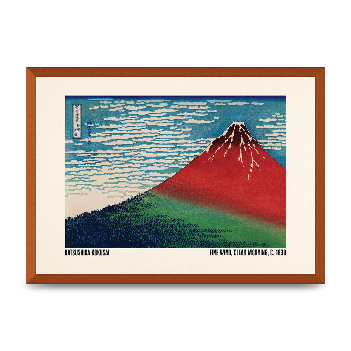 Katsushika Hokusai Fine Wind Clear Morning C1830 Printed Poster - A2 framed
