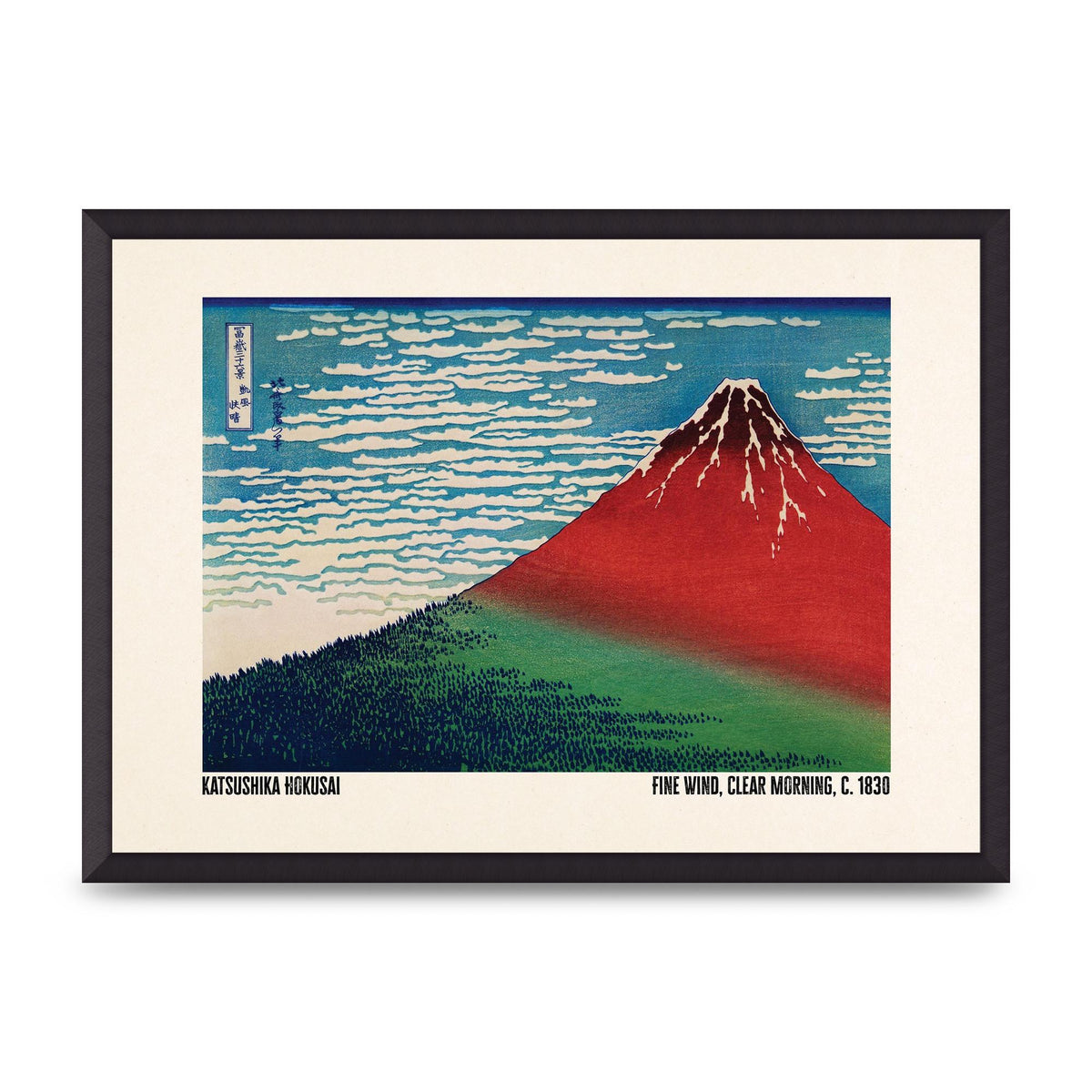 Katsushika Hokusai Fine Wind Clear Morning C1830 Printed Poster - A2 framed