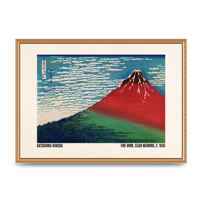 Katsushika Hokusai Fine Wind Clear Morning C1830 Printed Poster - A2 framed