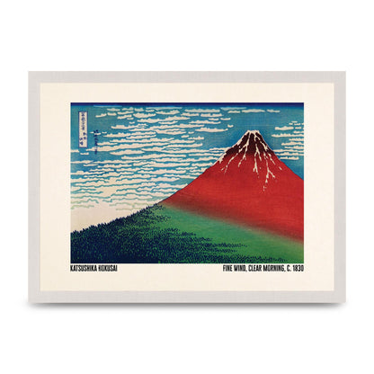 Katsushika Hokusai Fine Wind Clear Morning C1830 Printed Poster - A3 framed