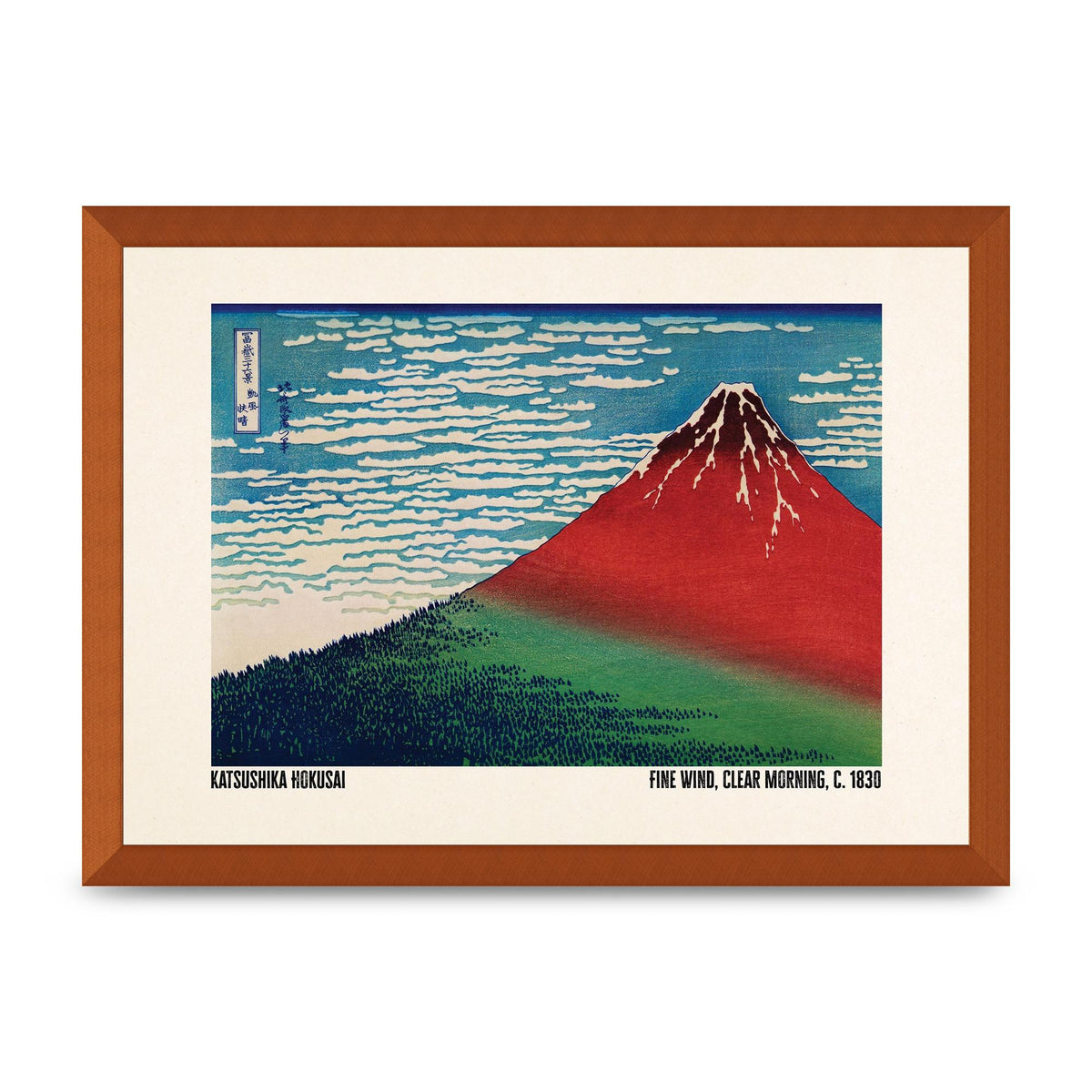 Katsushika Hokusai Fine Wind Clear Morning C1830 Printed Poster - A3 framed
