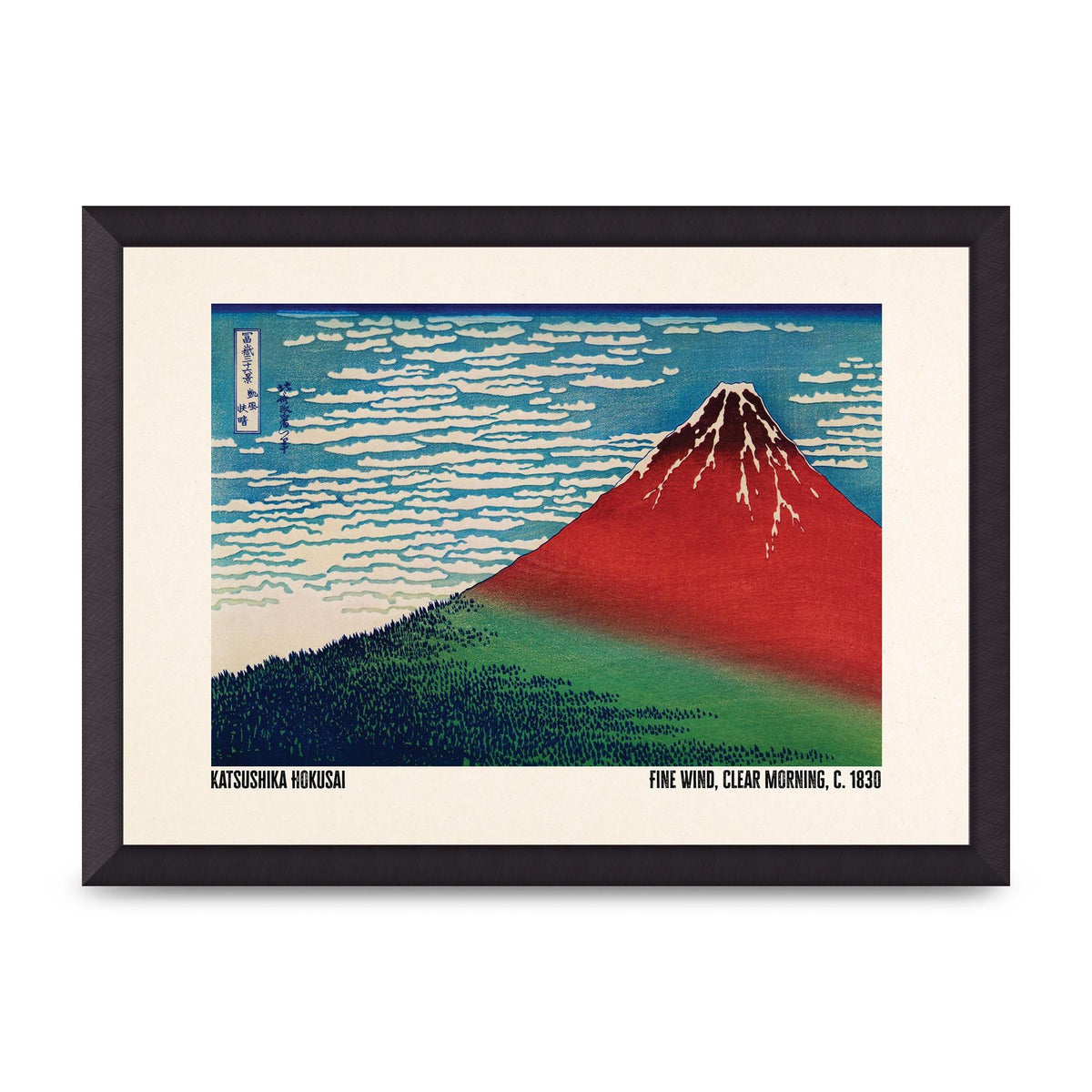 Katsushika Hokusai Fine Wind Clear Morning C1830 Printed Poster - A3 framed