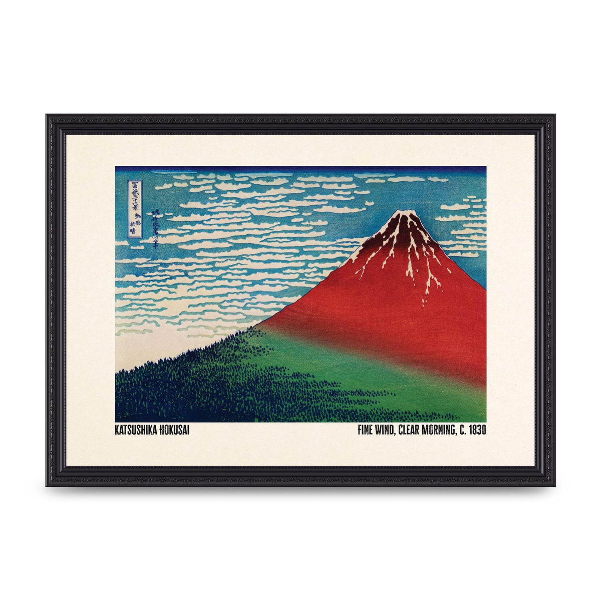 Katsushika Hokusai Fine Wind Clear Morning C1830 Printed Poster - A3 framed