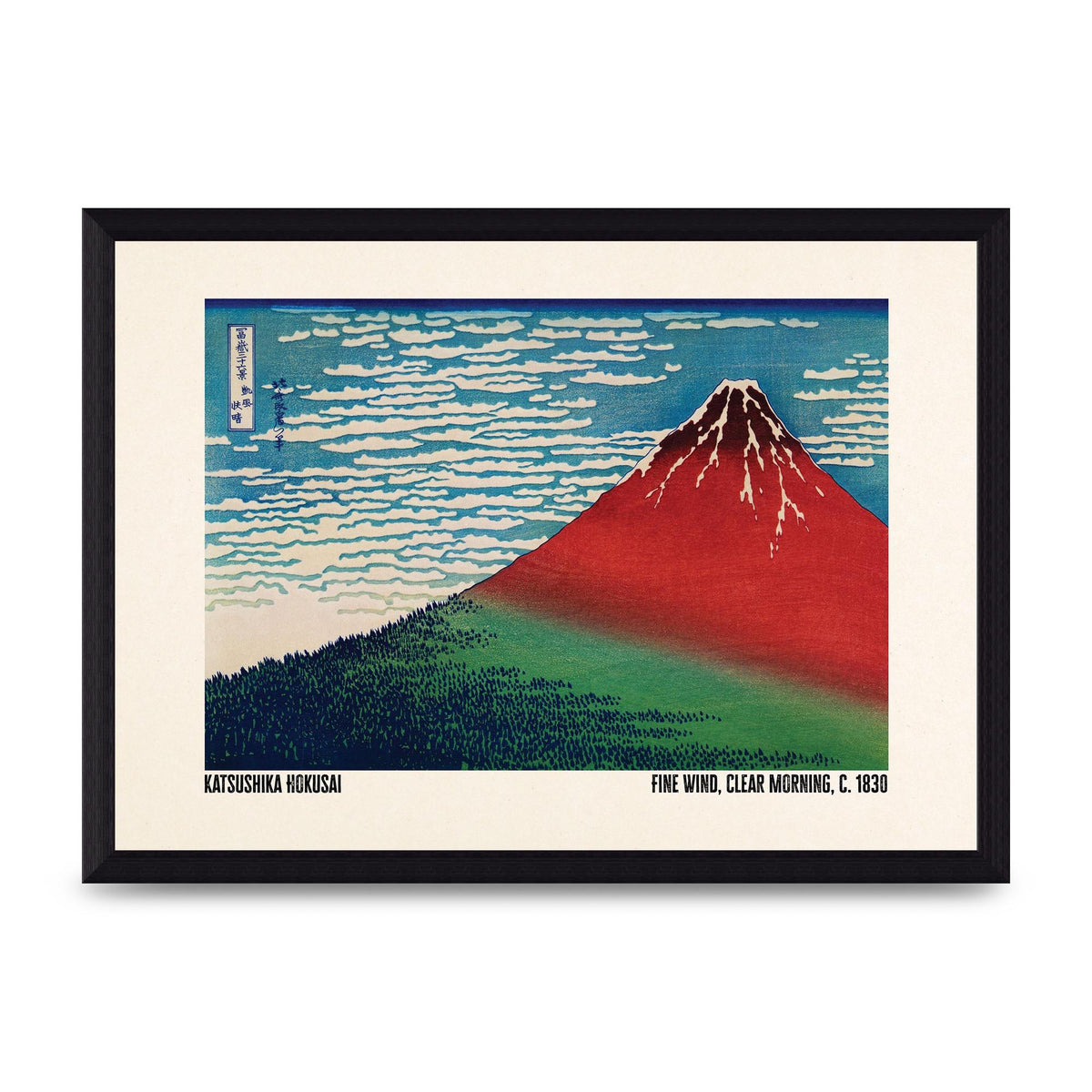 Katsushika Hokusai Fine Wind Clear Morning C1830 Printed Poster - A4 framed