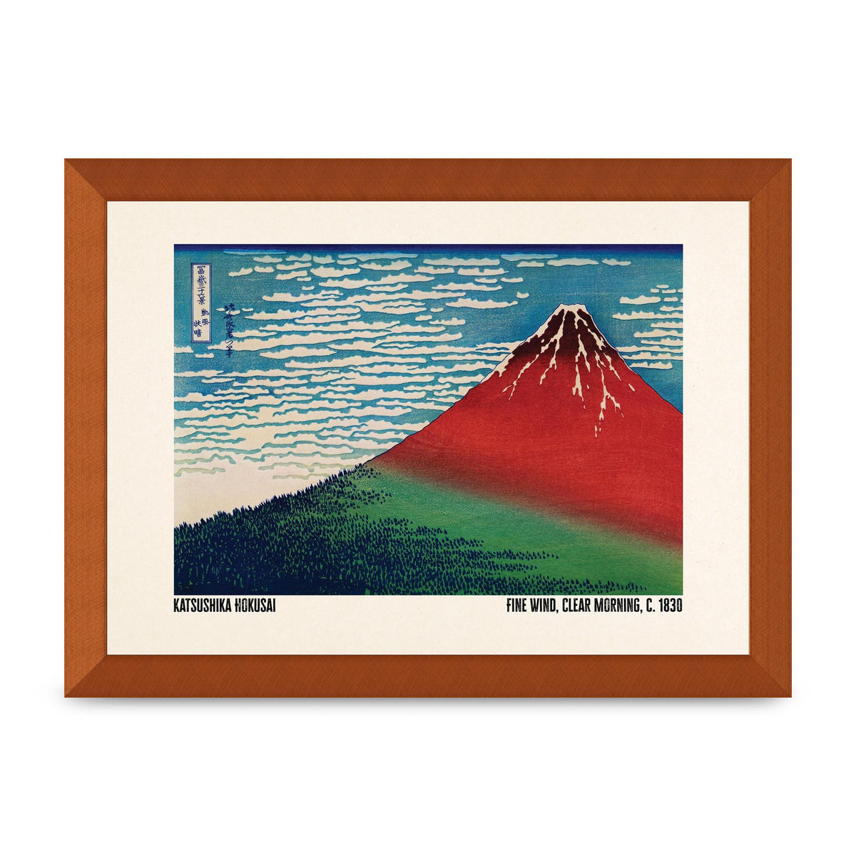 Katsushika Hokusai Fine Wind Clear Morning C1830 Printed Poster - A4 framed