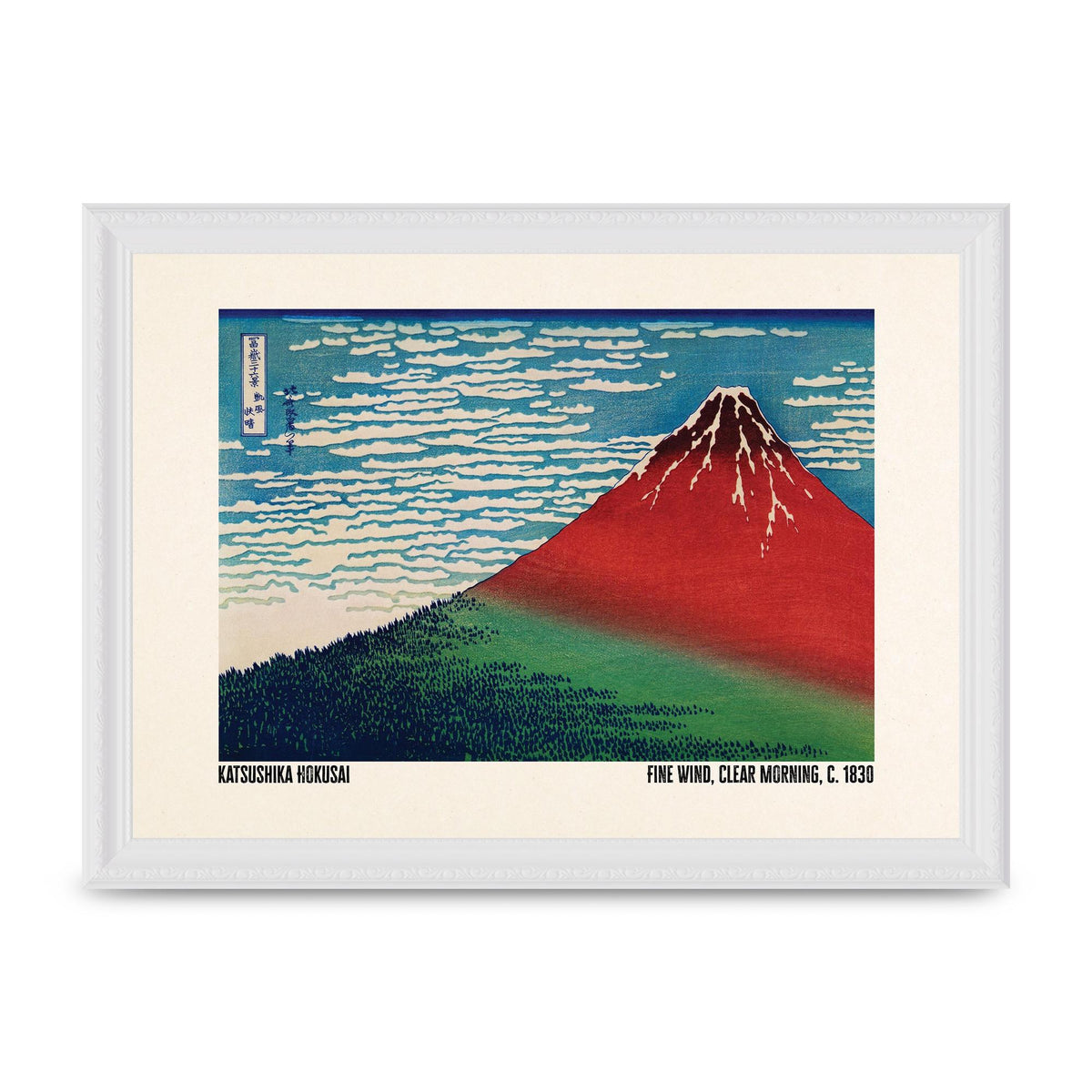 Katsushika Hokusai Fine Wind Clear Morning C1830 Printed Poster - A4 framed