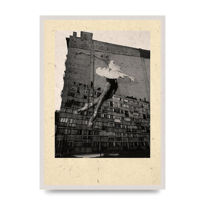Dancing Large Mosiac On Side Of Building Wall Art - A2 framed