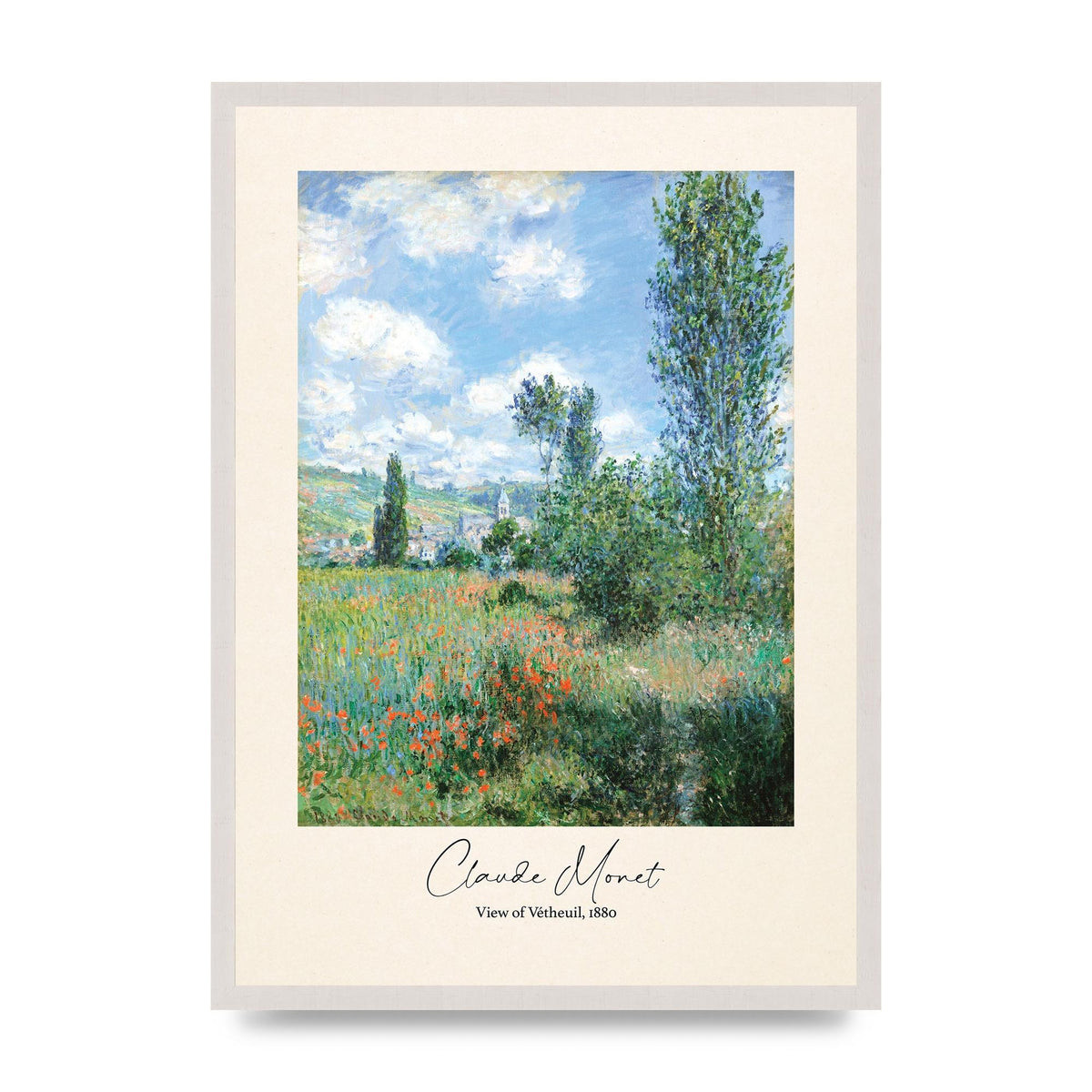 Claude Monet View Of Vetheuil 1880 Wall Art - A2 framed