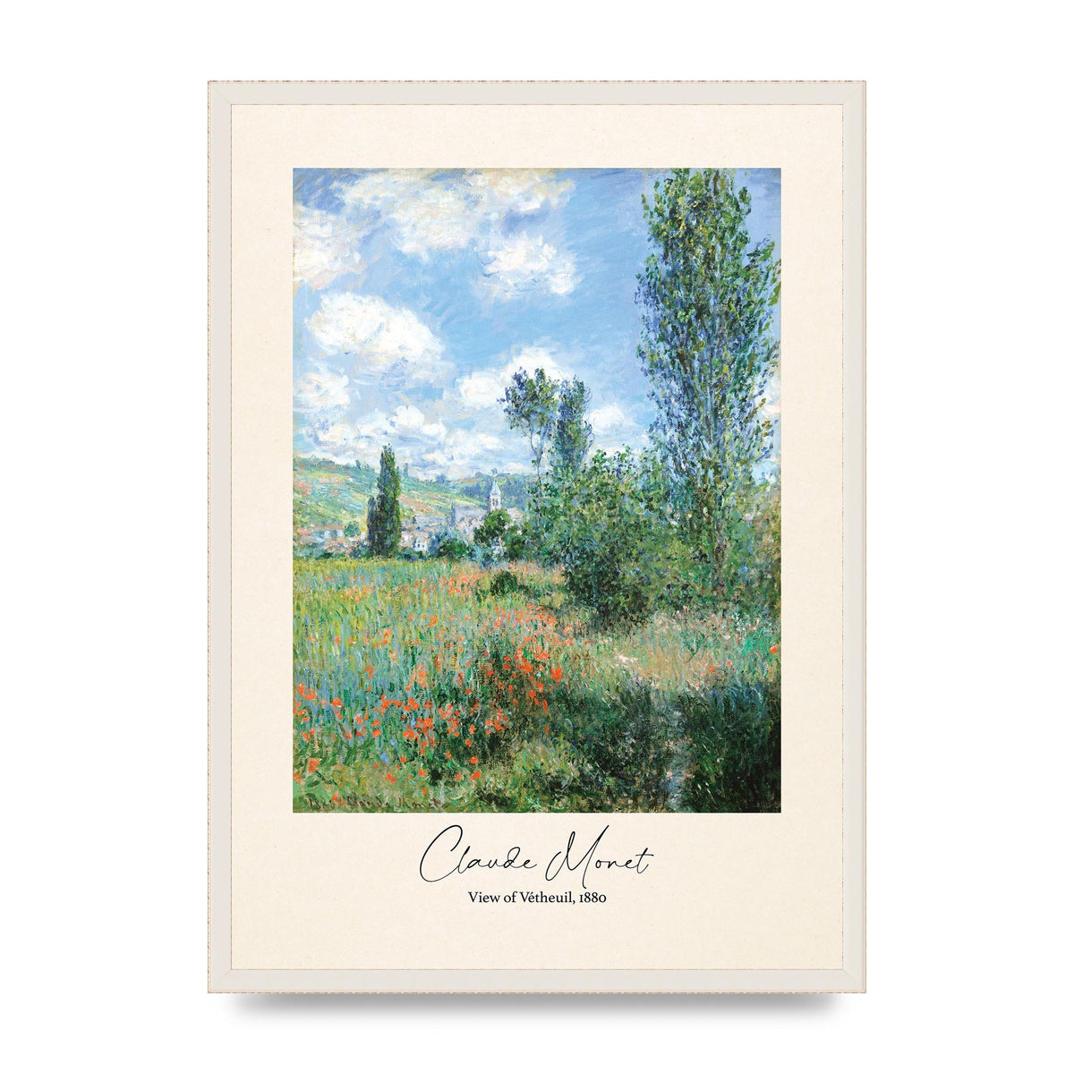 Claude Monet View Of Vetheuil 1880 Wall Art - A2 framed