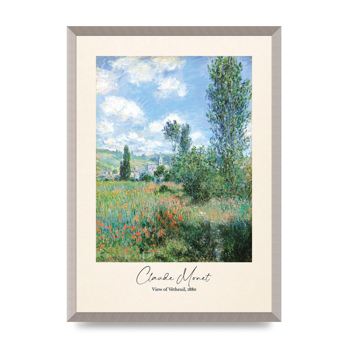 Claude Monet View Of Vetheuil 1880 Wall Art - A2 framed