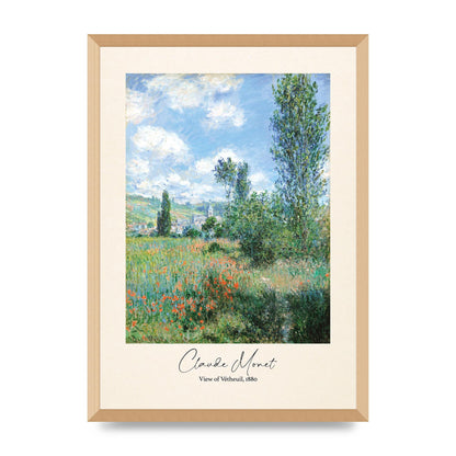 Claude Monet View Of Vetheuil 1880 Wall Art - A2 framed