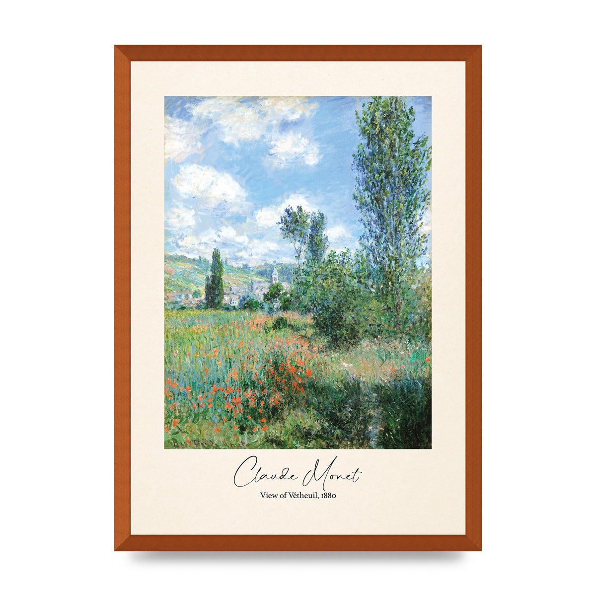 Claude Monet View Of Vetheuil 1880 Wall Art - A2 framed