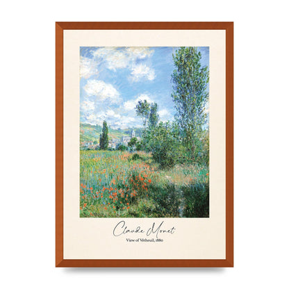 Claude Monet View Of Vetheuil 1880 Wall Art - A2 framed