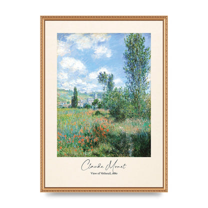 Claude Monet View Of Vetheuil 1880 Wall Art - A2 framed