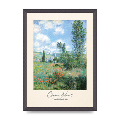 Claude Monet View Of Vetheuil 1880 Wall Art - A3 framed