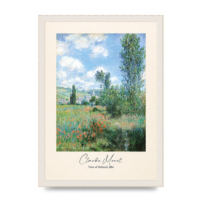 Claude Monet View Of Vetheuil 1880 Wall Art - A3 framed