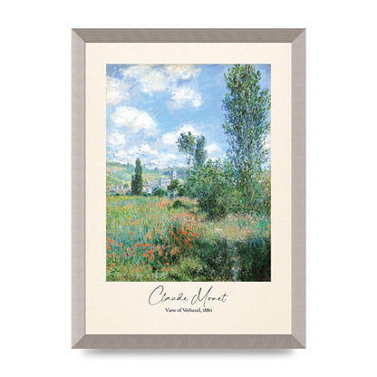 Claude Monet View Of Vetheuil 1880 Wall Art - A3 framed