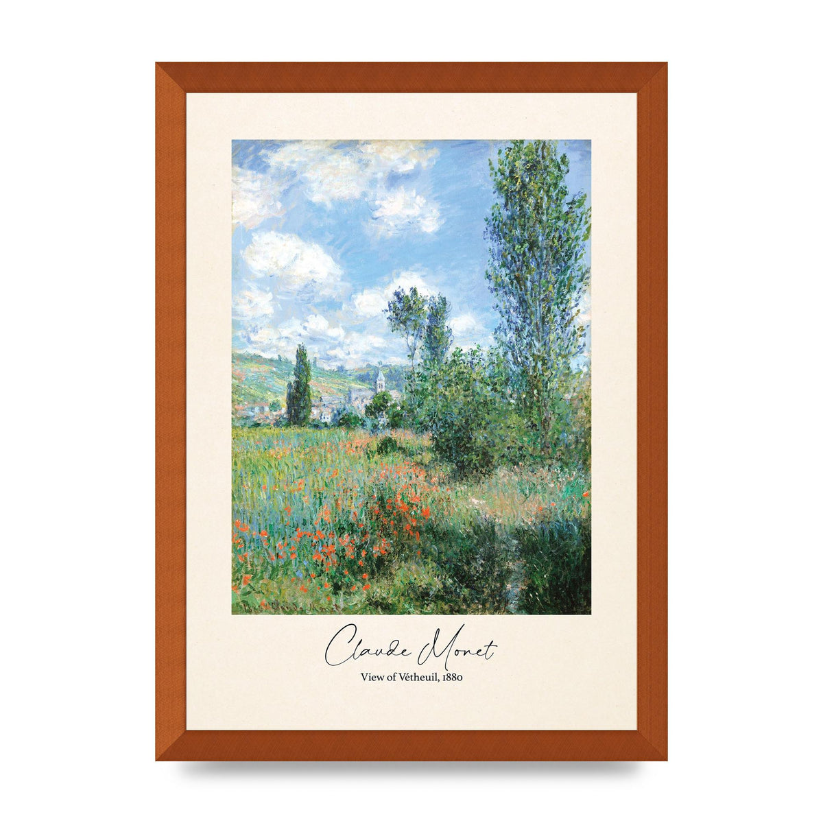 Claude Monet View Of Vetheuil 1880 Wall Art - A3 framed
