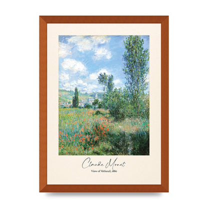 Claude Monet View Of Vetheuil 1880 Wall Art - A3 framed
