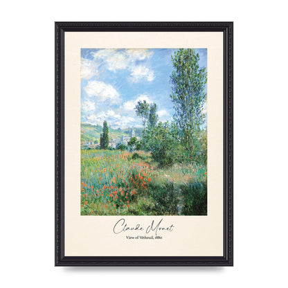 Claude Monet View Of Vetheuil 1880 Wall Art - A3 framed