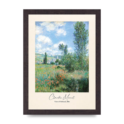 Claude Monet View Of Vetheuil 1880 Wall Art - A4 framed
