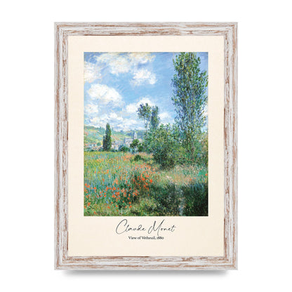 Claude Monet View Of Vetheuil 1880 Wall Art - A4 framed