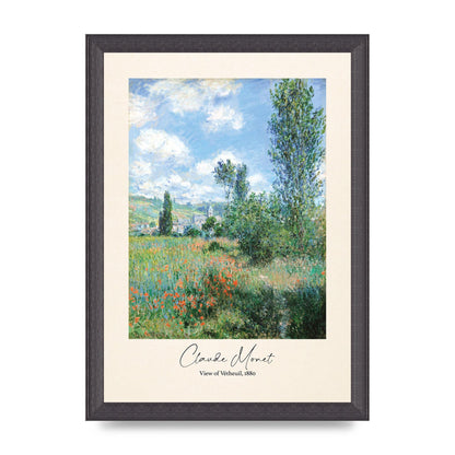 Claude Monet View Of Vetheuil 1880 Wall Art - A4 framed