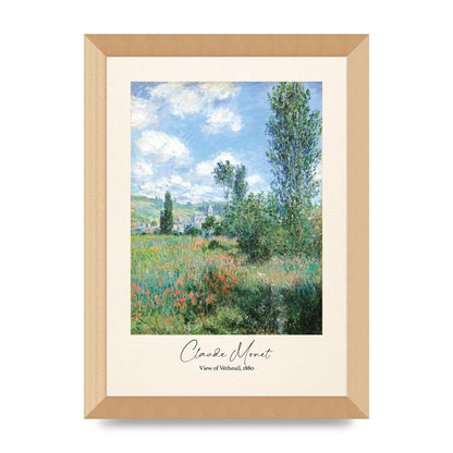Claude Monet View Of Vetheuil 1880 Wall Art - A4 framed