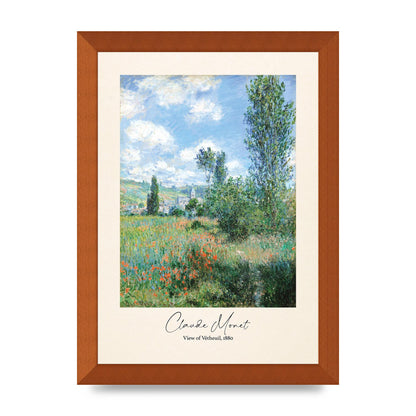 Claude Monet View Of Vetheuil 1880 Wall Art - A4 framed