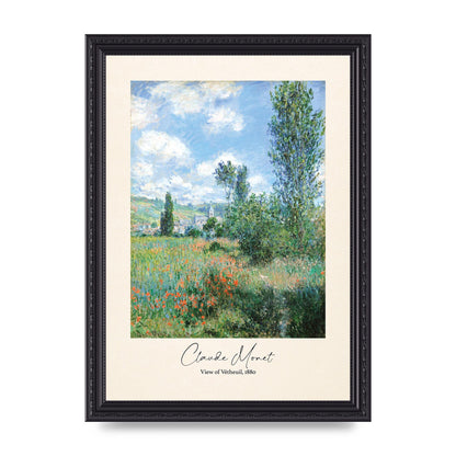 Claude Monet View Of Vetheuil 1880 Wall Art - A4 framed