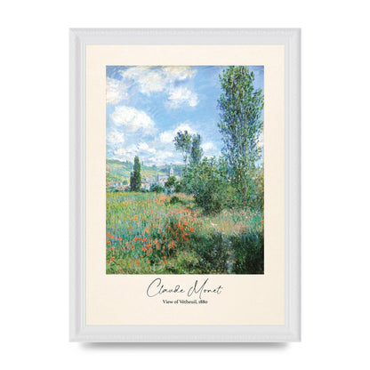 Claude Monet View Of Vetheuil 1880 Wall Art - A4 framed
