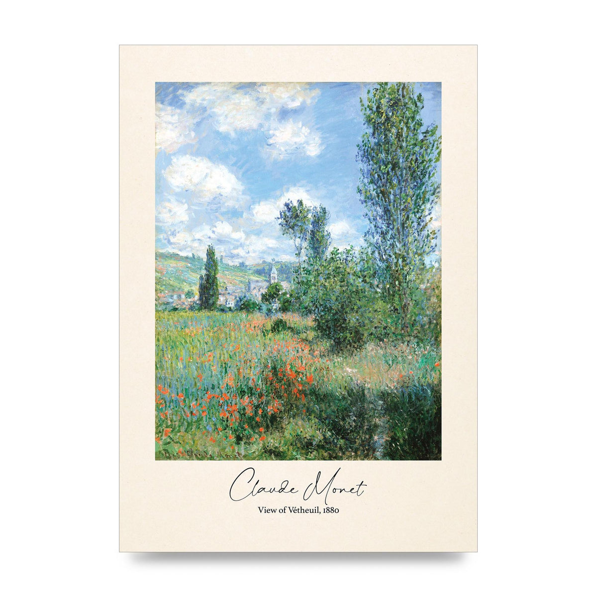 Claude Monet View Of Vetheuil 1880 Wall Art - unframed print
