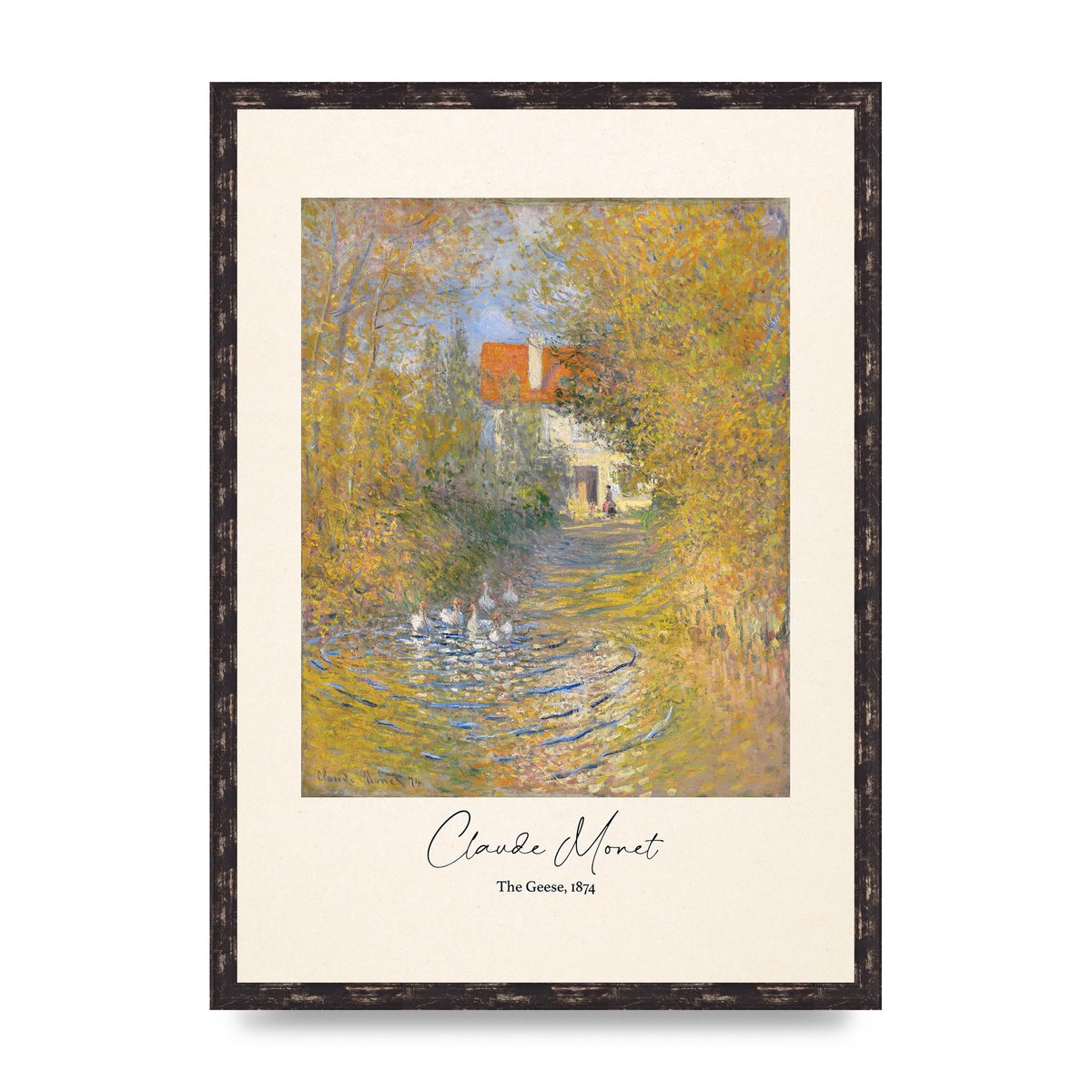 Claude Monet The Geese 1874 Art For The Home - A2 framed