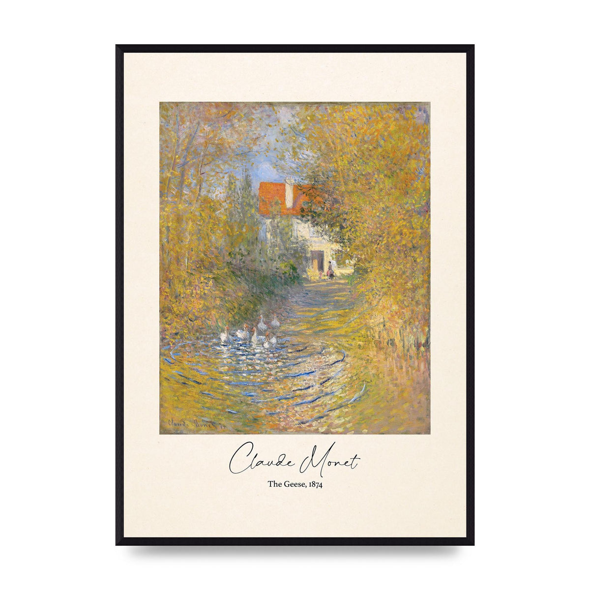 Claude Monet The Geese 1874 Art For The Home - A2 framed