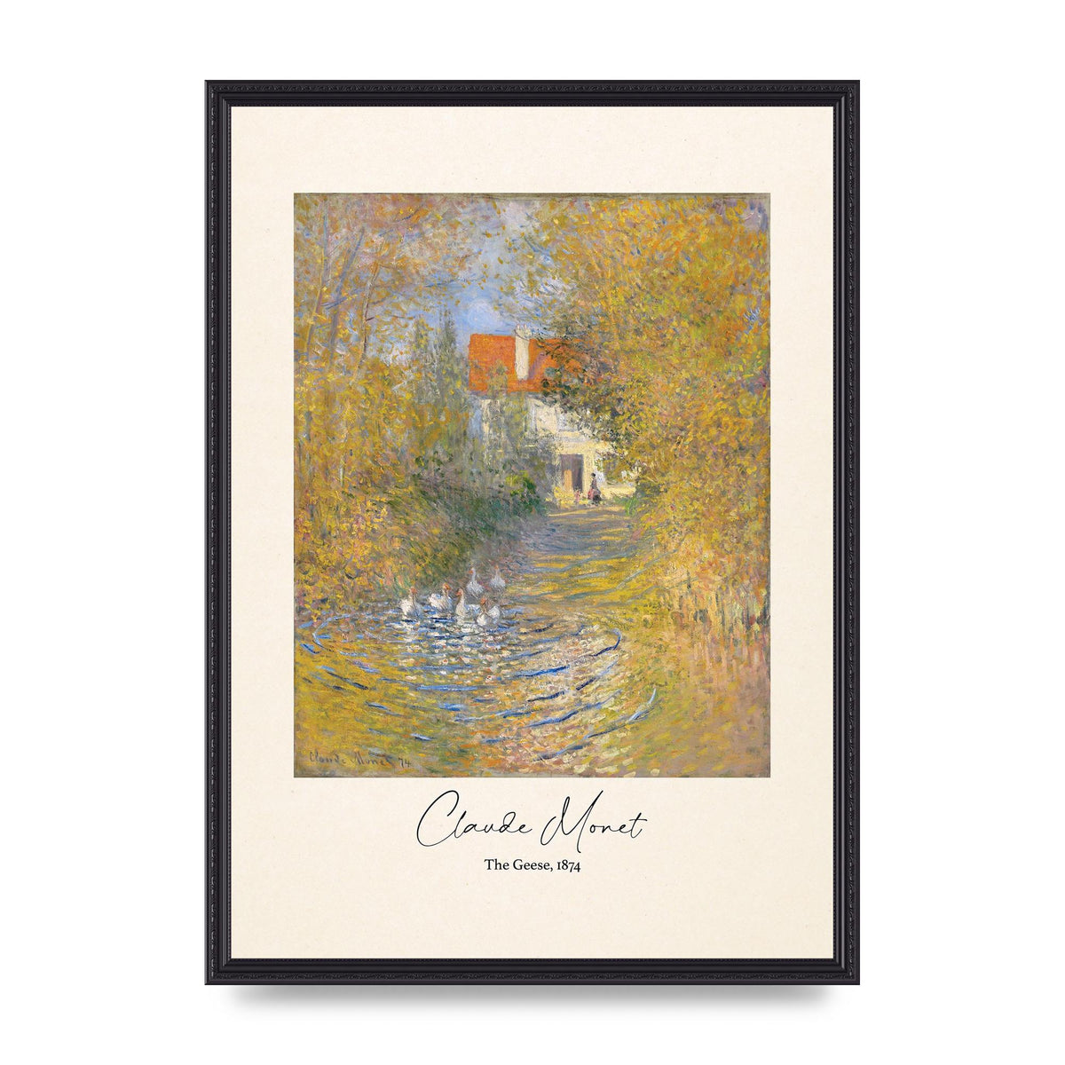 Claude Monet The Geese 1874 Art For The Home - A2 framed