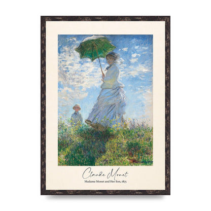 Claude Monet Madame Monet Her Son 1875 Printed Poster - A2 framed