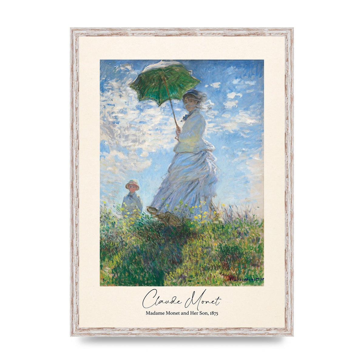 Claude Monet Madame Monet Her Son 1875 Printed Poster - A2 framed