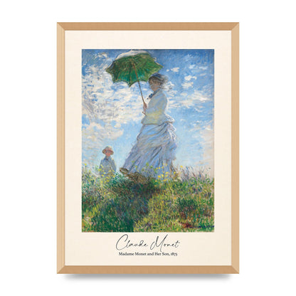 Claude Monet Madame Monet Her Son 1875 Printed Poster - A2 framed