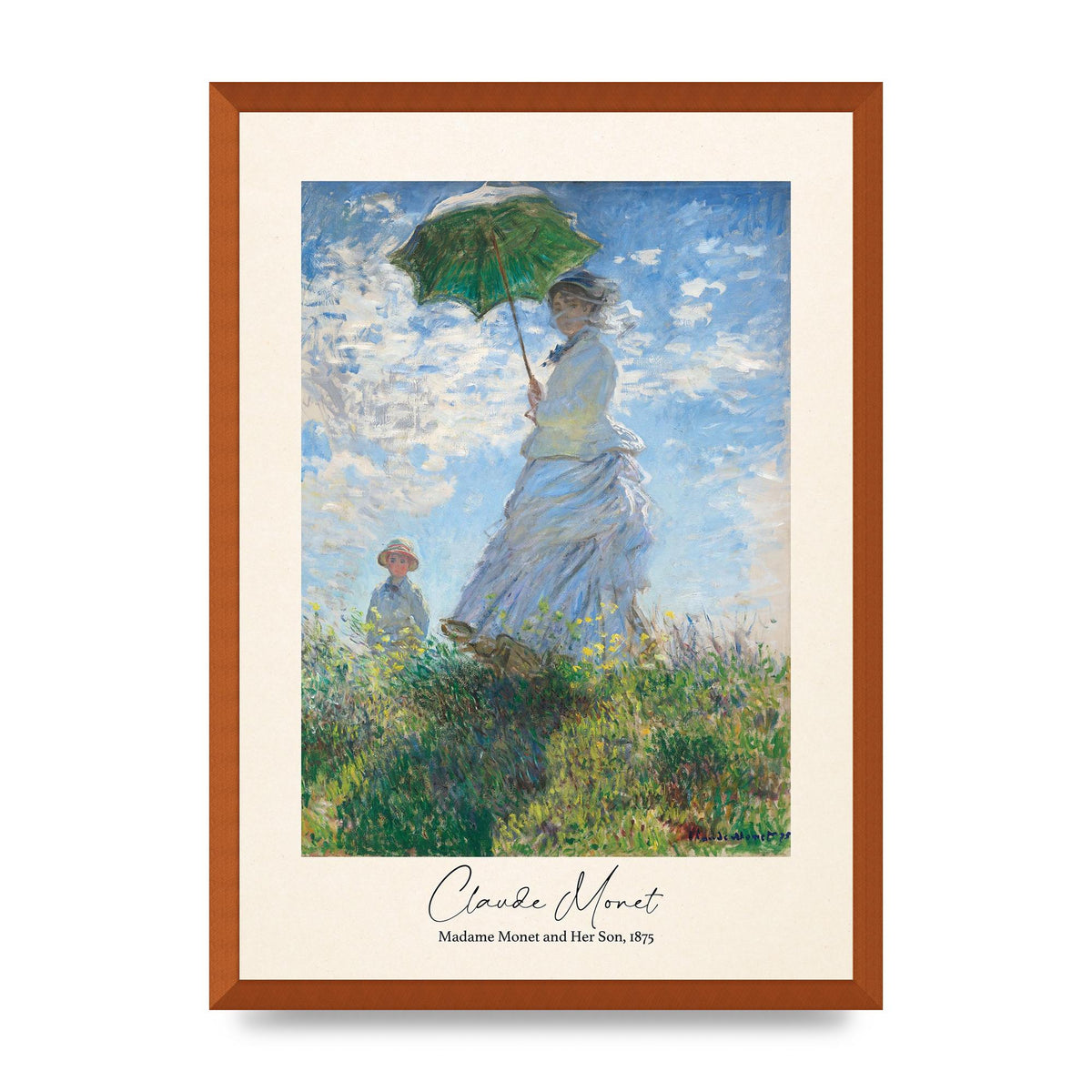 Claude Monet Madame Monet Her Son 1875 Printed Poster - A2 framed