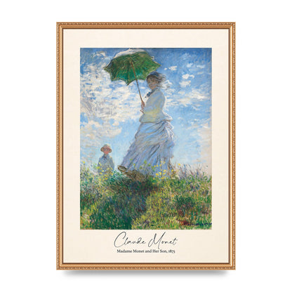 Claude Monet Madame Monet Her Son 1875 Printed Poster - A2 framed