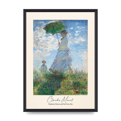 Claude Monet Madame Monet Her Son 1875 Printed Poster - A2 framed