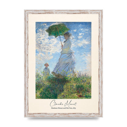 Claude Monet Madame Monet Her Son 1875 Printed Poster - A3 framed