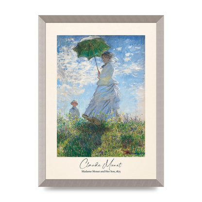 Claude Monet Madame Monet Her Son 1875 Printed Poster - A3 framed