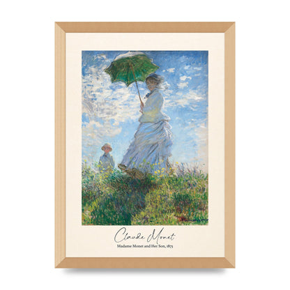 Claude Monet Madame Monet Her Son 1875 Printed Poster - A3 framed