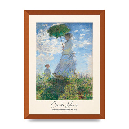 Claude Monet Madame Monet Her Son 1875 Printed Poster - A3 framed
