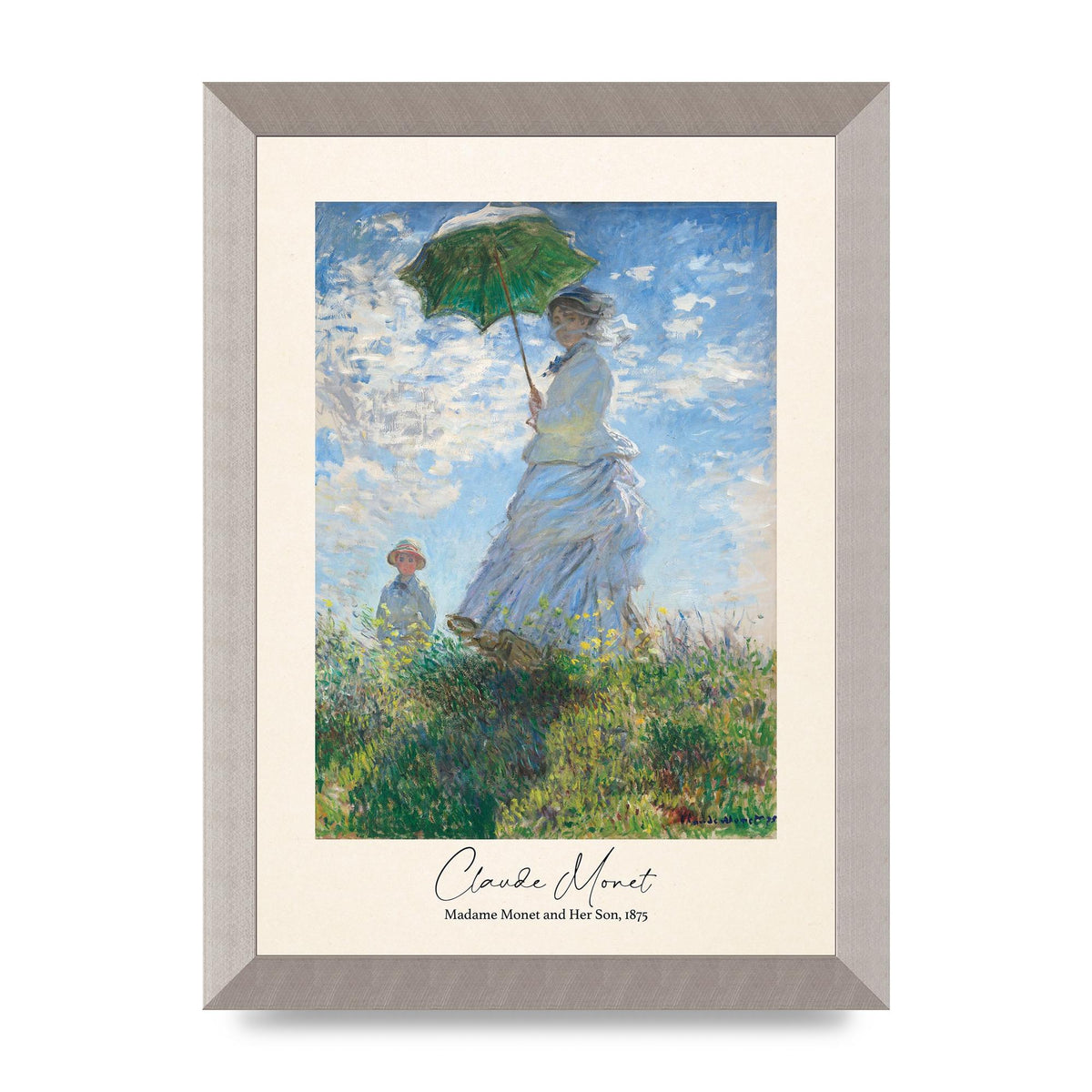 Claude Monet Madame Monet Her Son 1875 Printed Poster - A4 framed