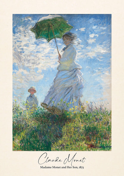 Claude Monet Madame Monet Her Son 1875 Printed Poster - detail