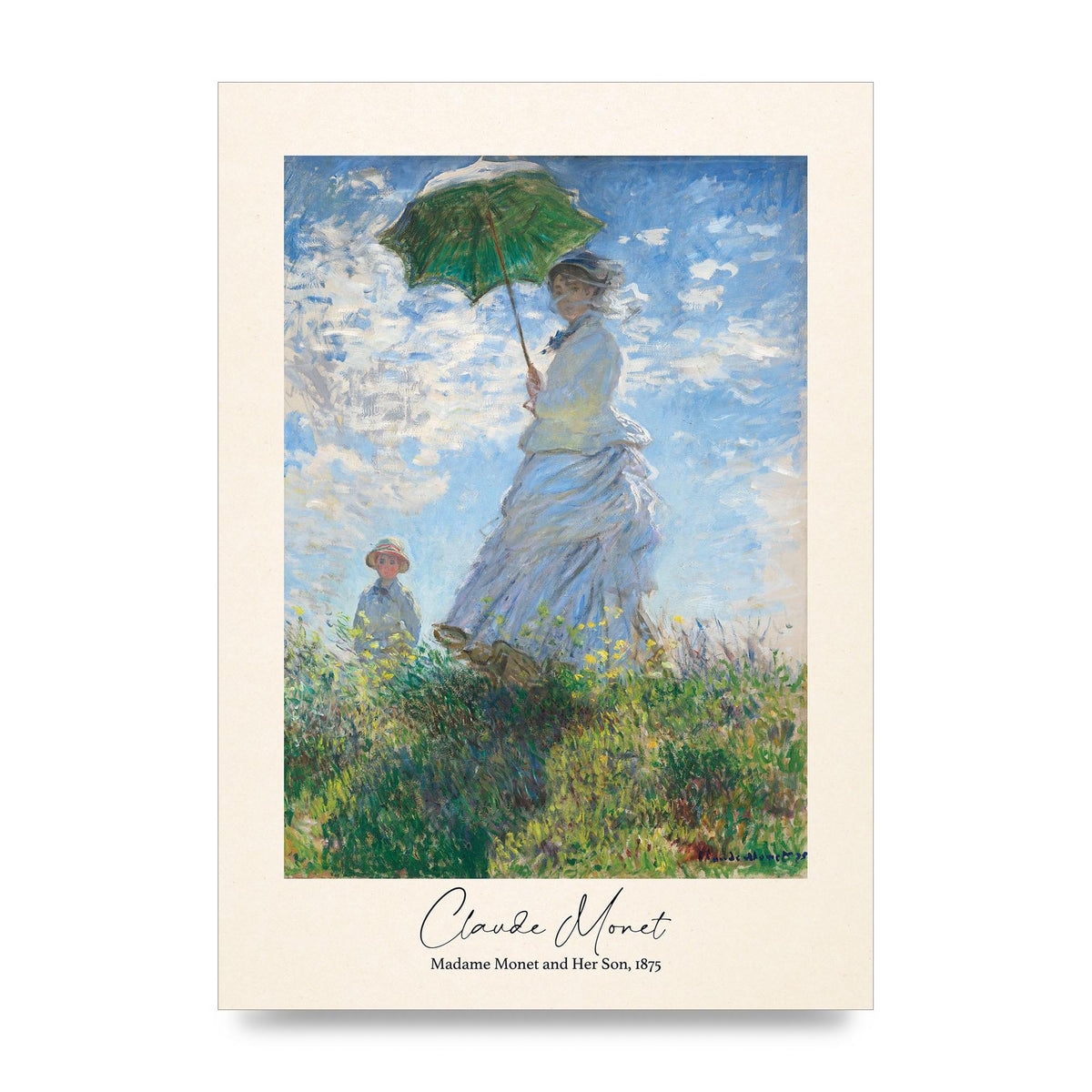 Claude Monet Madame Monet Her Son 1875 Printed Poster - unframed print