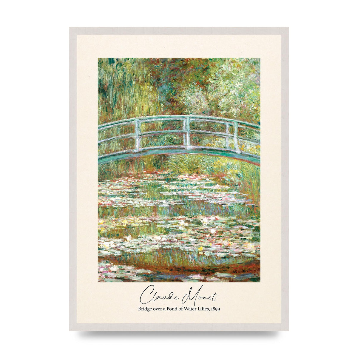 Claude Monet Bridge Over A Pond Of Water Lilies 1899 Wall Art - A2 framed